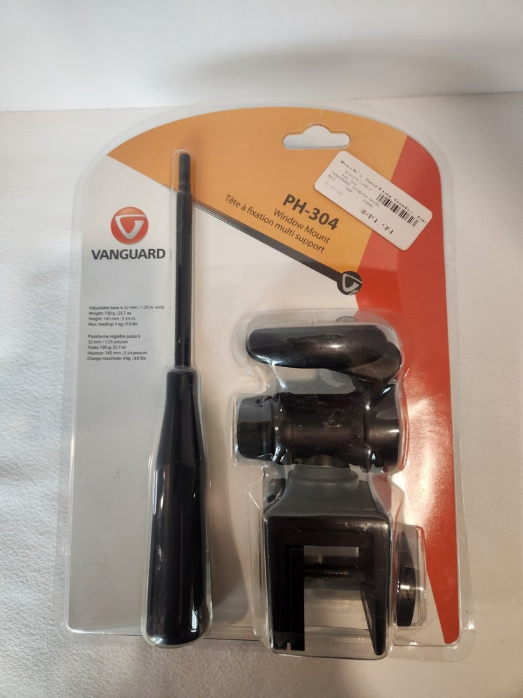 Vanguard PH-304 Window Scope Camera Mount 3-Way Pan Head Quick-Release Plate NIB