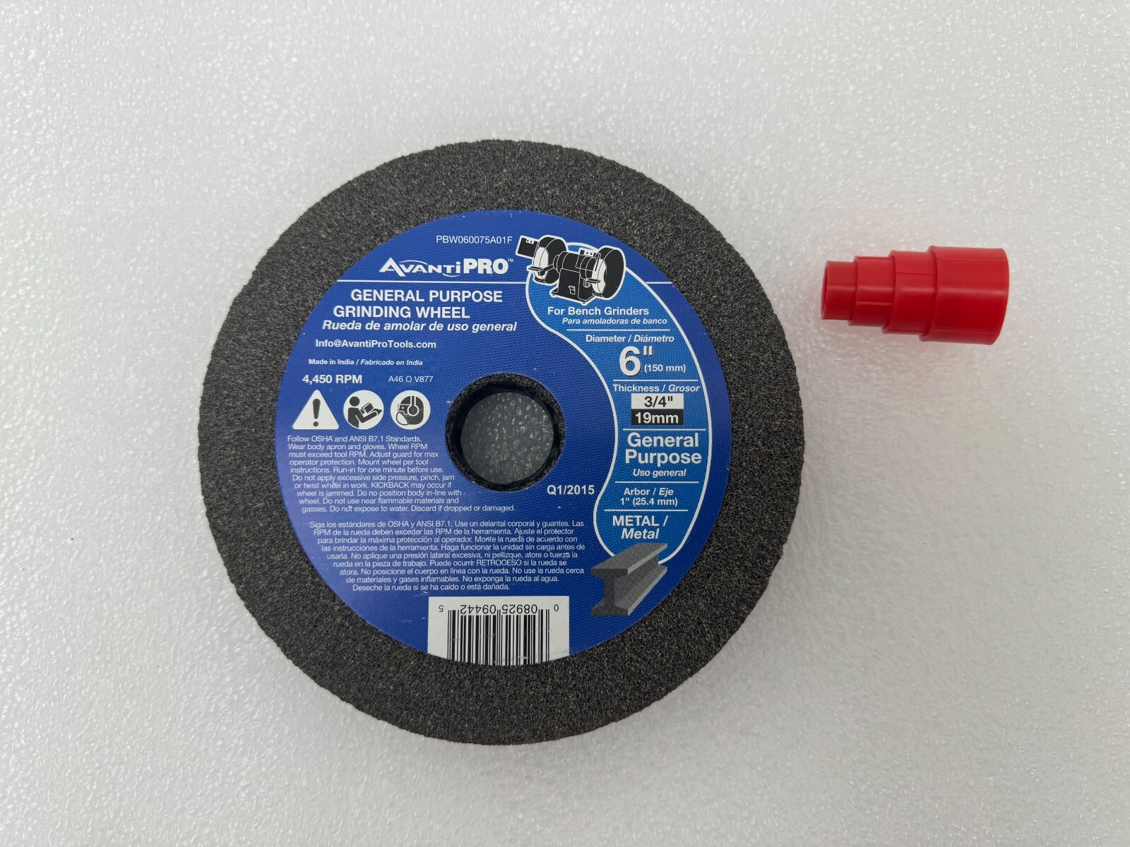 6 In X 3/4 In X 1 In Bench Grinding Wheel New AvantiPro