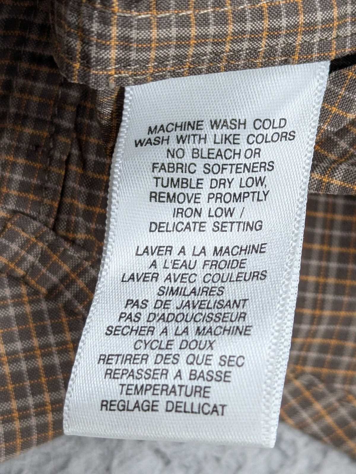 EX OFFICIO Shirt Mens XL XG Beige Check Lightweight Snap LS Mesh