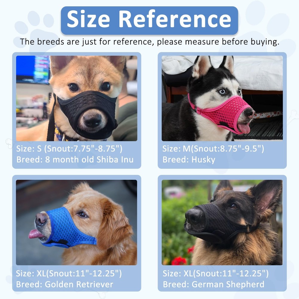 Soft Muzzle for Small Medium Sized Dogs Dog Muzzle to Prevent Biting Chewing ...