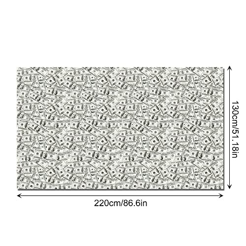 2 PCS Dollar Party Tablecloths, 87" Lx51 W Rectangular Plastic Table Covers,