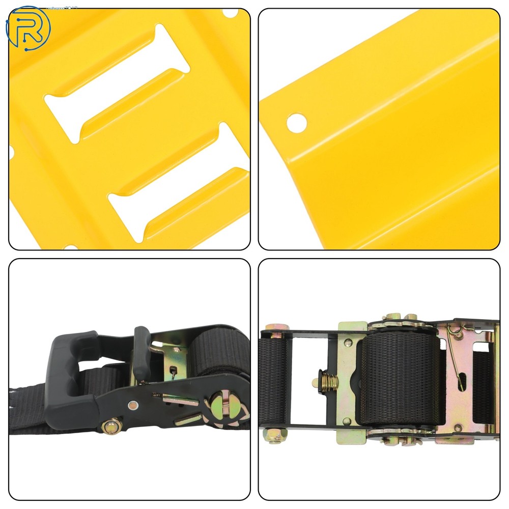 Durable E Track Wheel Chock System 6' Ratchet Tie Down Strap Secure Cargo 1 Pack