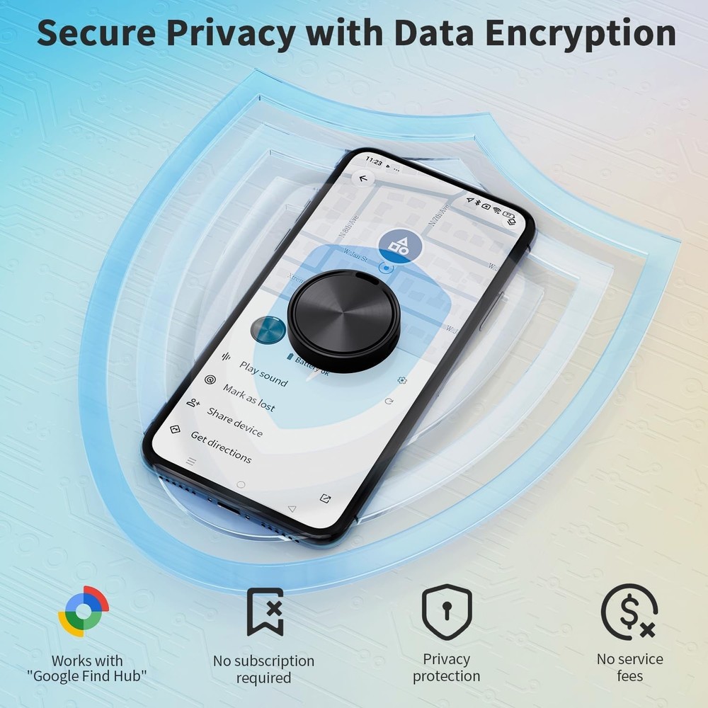 Tracker Tag for Android 4 Pack Luggage Tracker Tags Compatible with Google Fi...