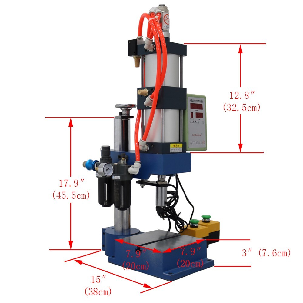 Pneumatic Punch Press 1 Ton Sheet Metal Hole Press Machine W/Display Controller