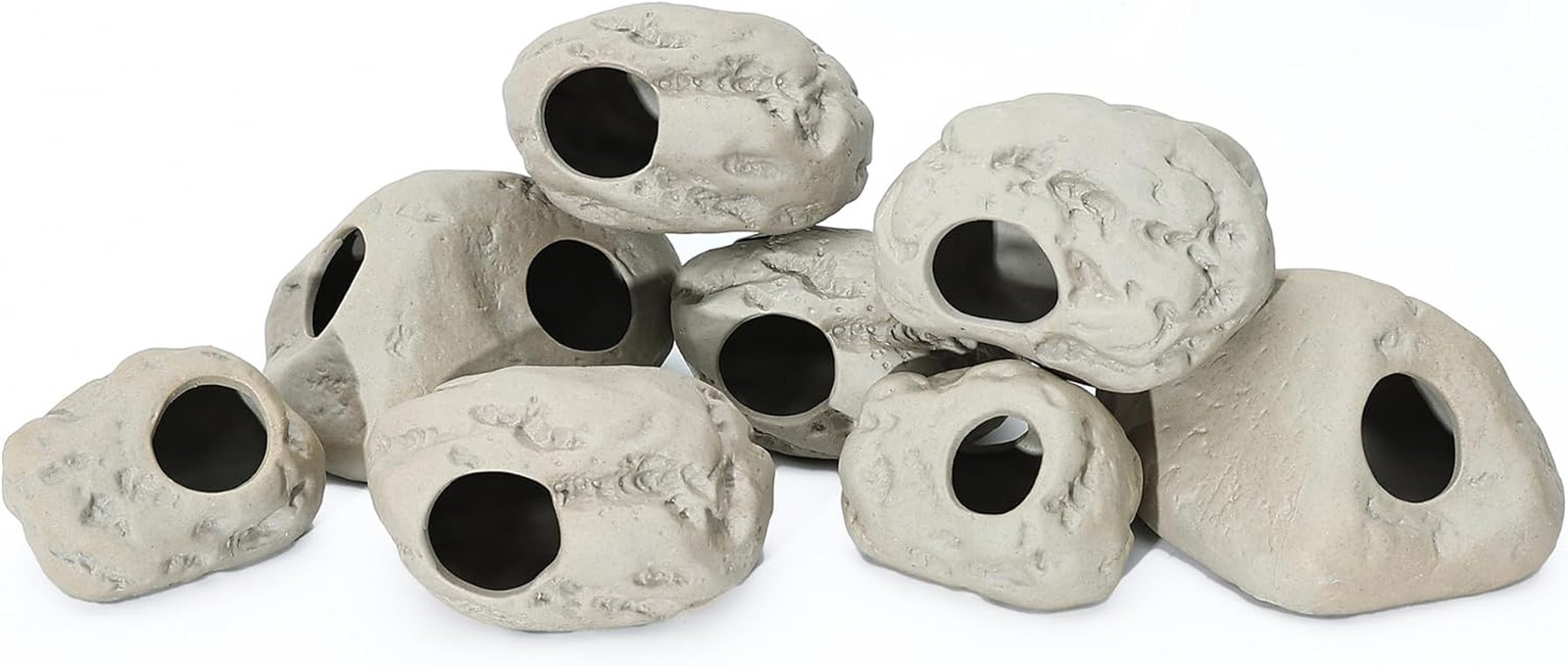 Aquarium Rock Cave Decor For Shrimp Cichlid Hiding Breeding (set 8)