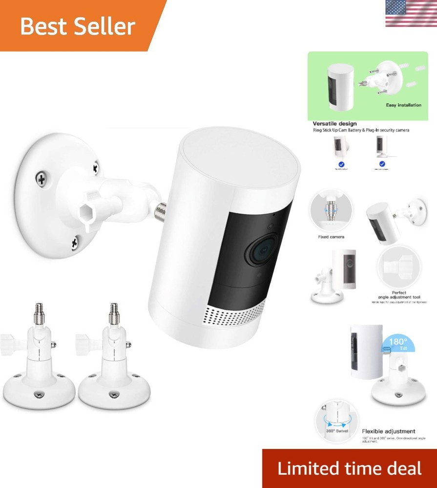Adjustable Wall Mount Bracket for Stick Up Cam – 360° Swivel, Quick Install