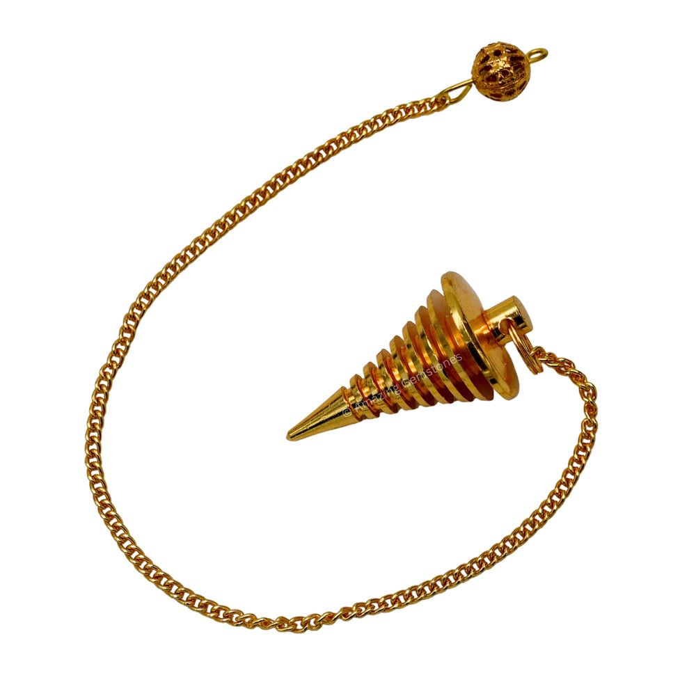 Gold Vertical Hard Coil Steel Copper Pendulum for Divination