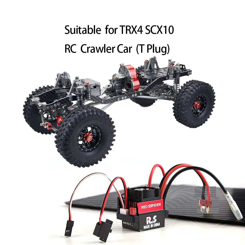 60A RC Brushed ESC Electronic Speed Controller TRX4 SCX10 Crawler TPlug