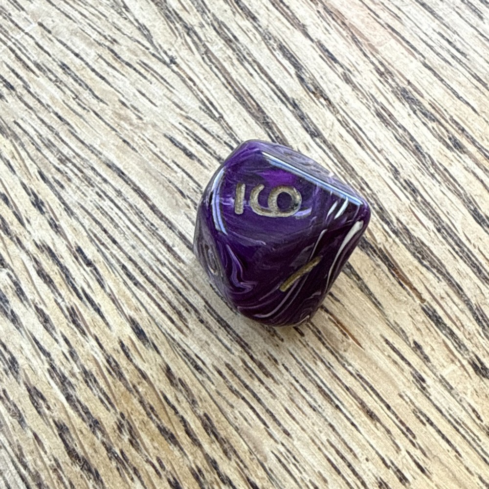 Crystal Caste Silk Purple d10 OOP dice