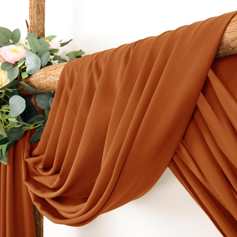 Wedding Arch Draping Fabric 30'' X 18Ftsheer Chiffon Arch Drape Backdrop 2 Panel