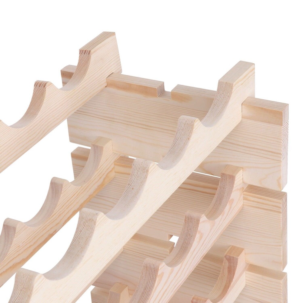 72/96 Bottles Wine Rack Holder Wood Display Shelves Stackable Storage Solid
