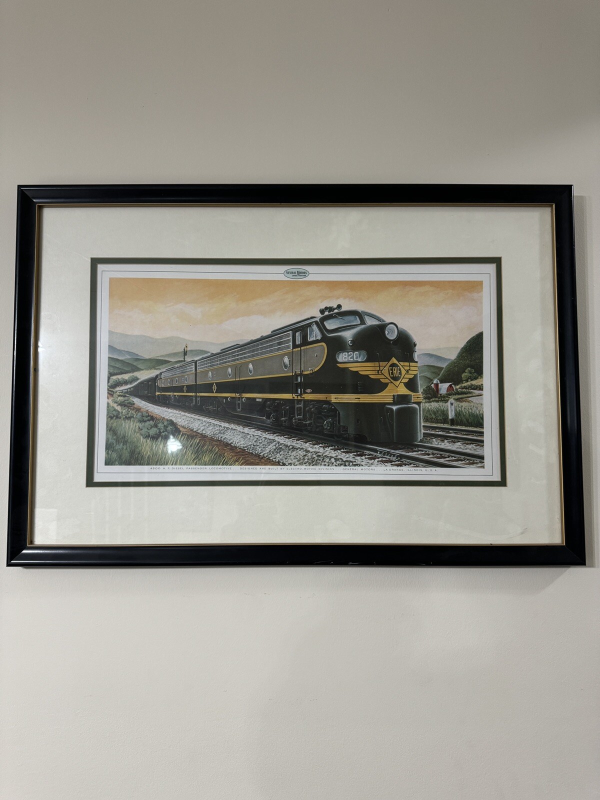 Lithograph Of The General Motors Train 'The Erie Limited' Vintage