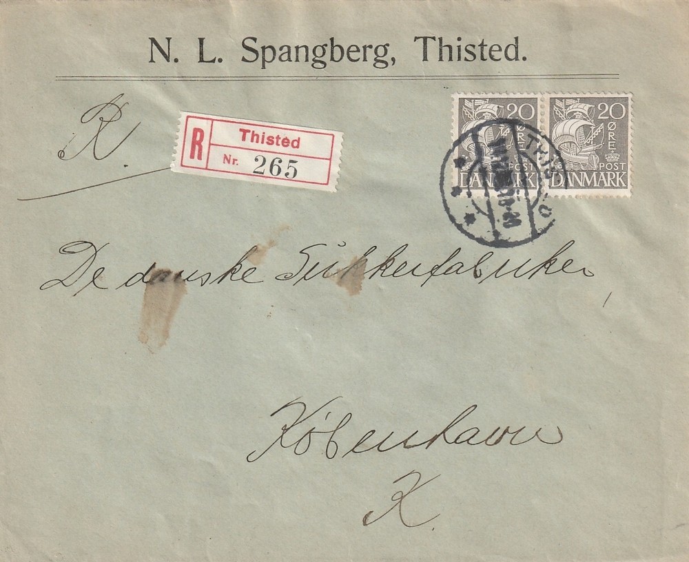 DENMARK: Registered cover Thisted 1931.