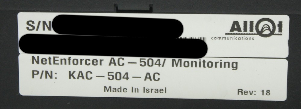 Allot NetEnforcer AC-504 KAC-504-AC Bandwidth Management Controller