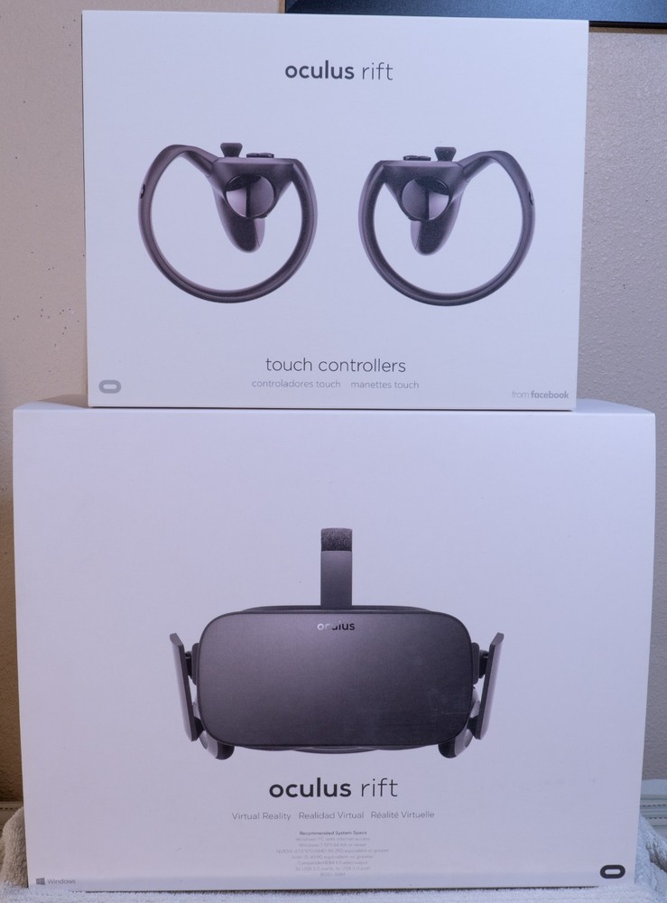 Oculus Rift - Virtual Reality Headset + Touch Controllers & 2x Sensors