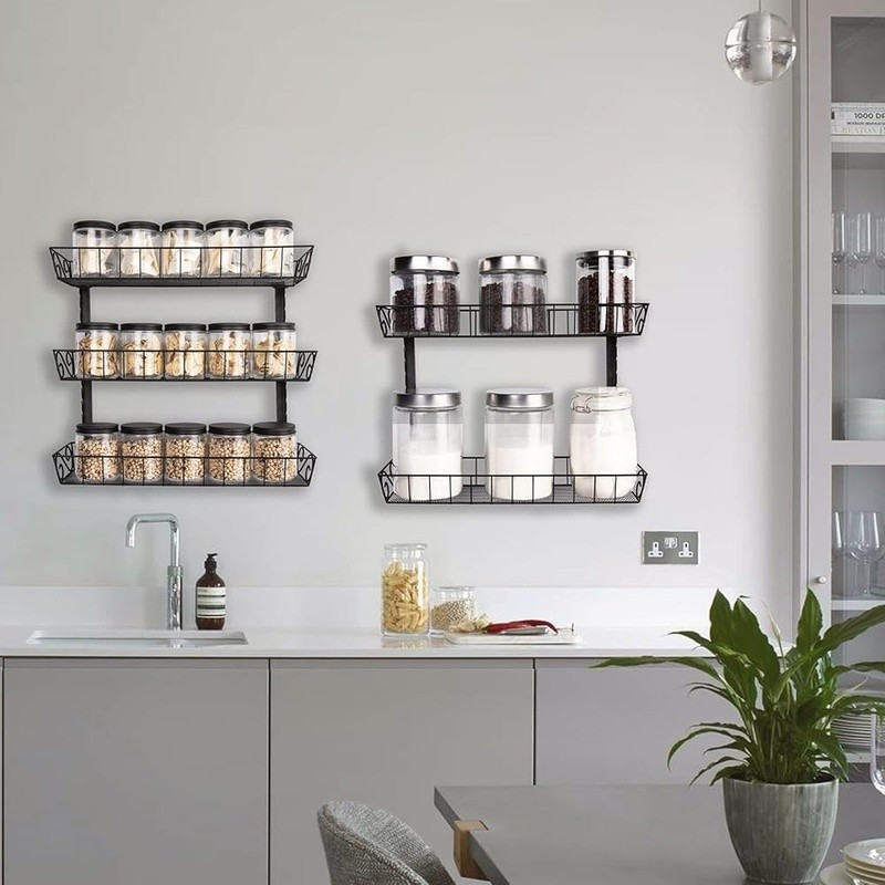 Adjustable Multi-purpose Spice Rack Large Capacity Tiered Storage Organizer New