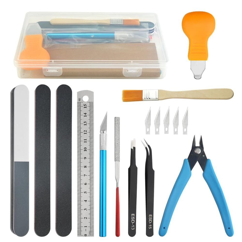 Bigstone 17 PCS Model Tools Kit Hobby Building Tools Craft Set Modeler Basic ...