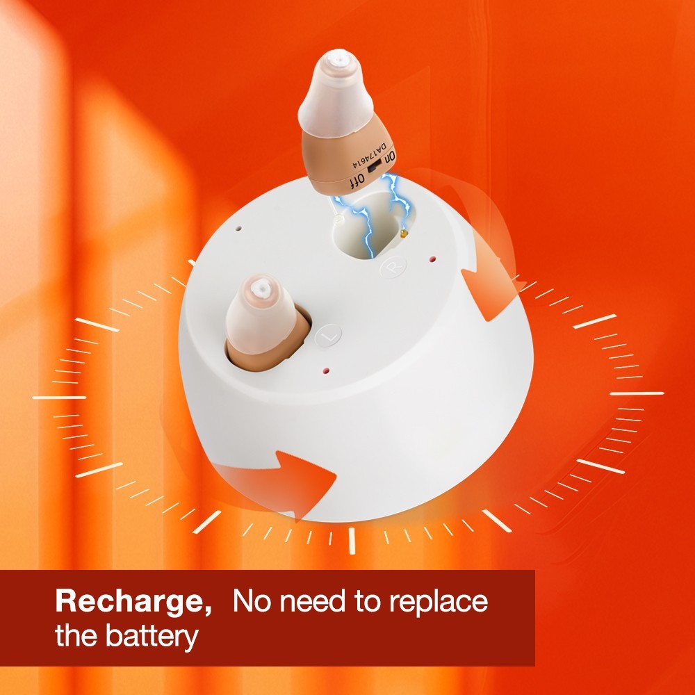 Hearing Aids Rechargeable, Invisible In Ear noise reductionOTC For Adults Senior