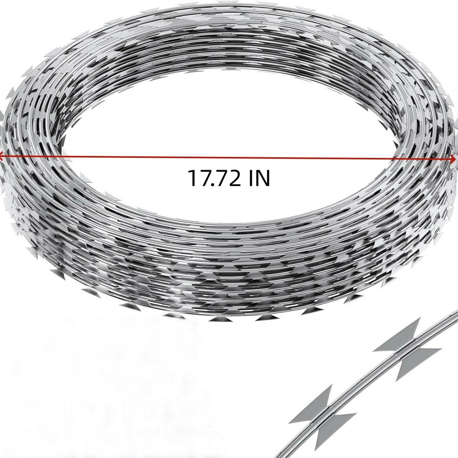 325FT Single Spiral Barbed Razor Wire Roll Wall Fence Security Fencing Galvanize