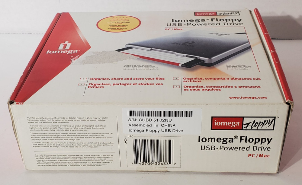 Iomega Floppy - External USB Powered Drive - PC & Mac