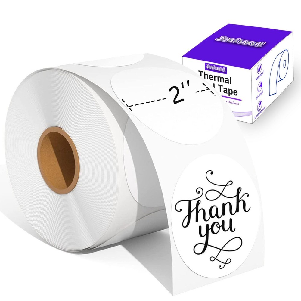 Round Thermal Labels, Thermal Printer Labels use for Barcode, Shipping, Custo...