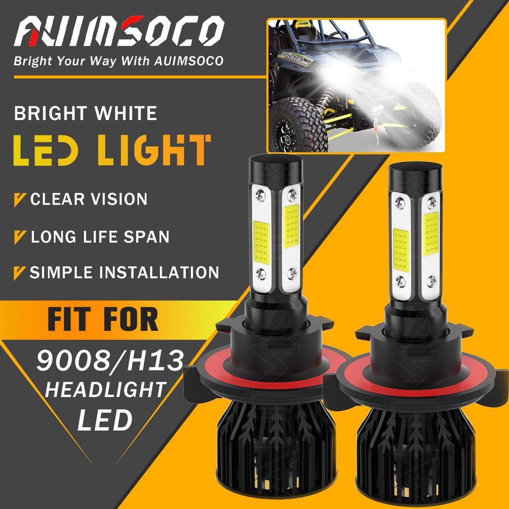 LED Headlight Combo Kits High&Low Beam For Polaris Scrambler 850 2020