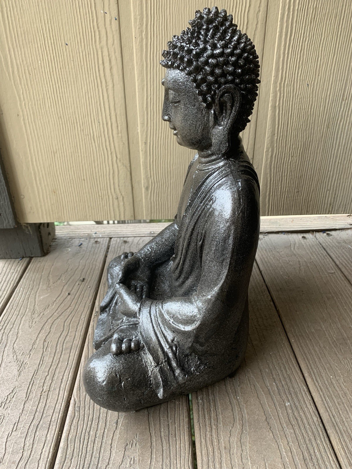 LATEX RUBBER MOLD + Fiberglass Casing Sitting Buddha H. 17” YKM-5126 Blue Mold