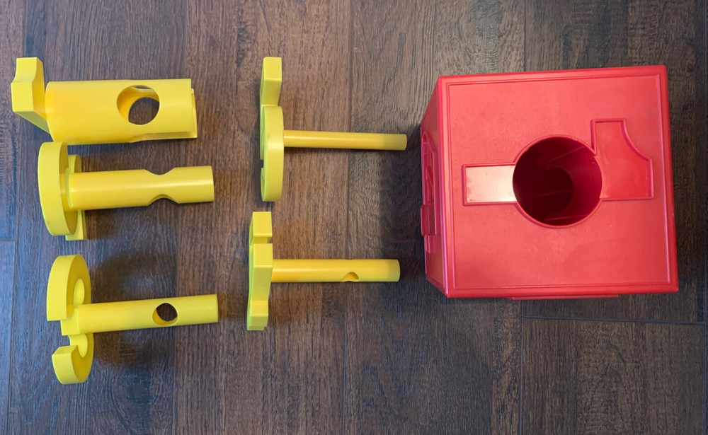 Number Cube Early Learning Puzzle Educational Home School Red Yellow Plastic