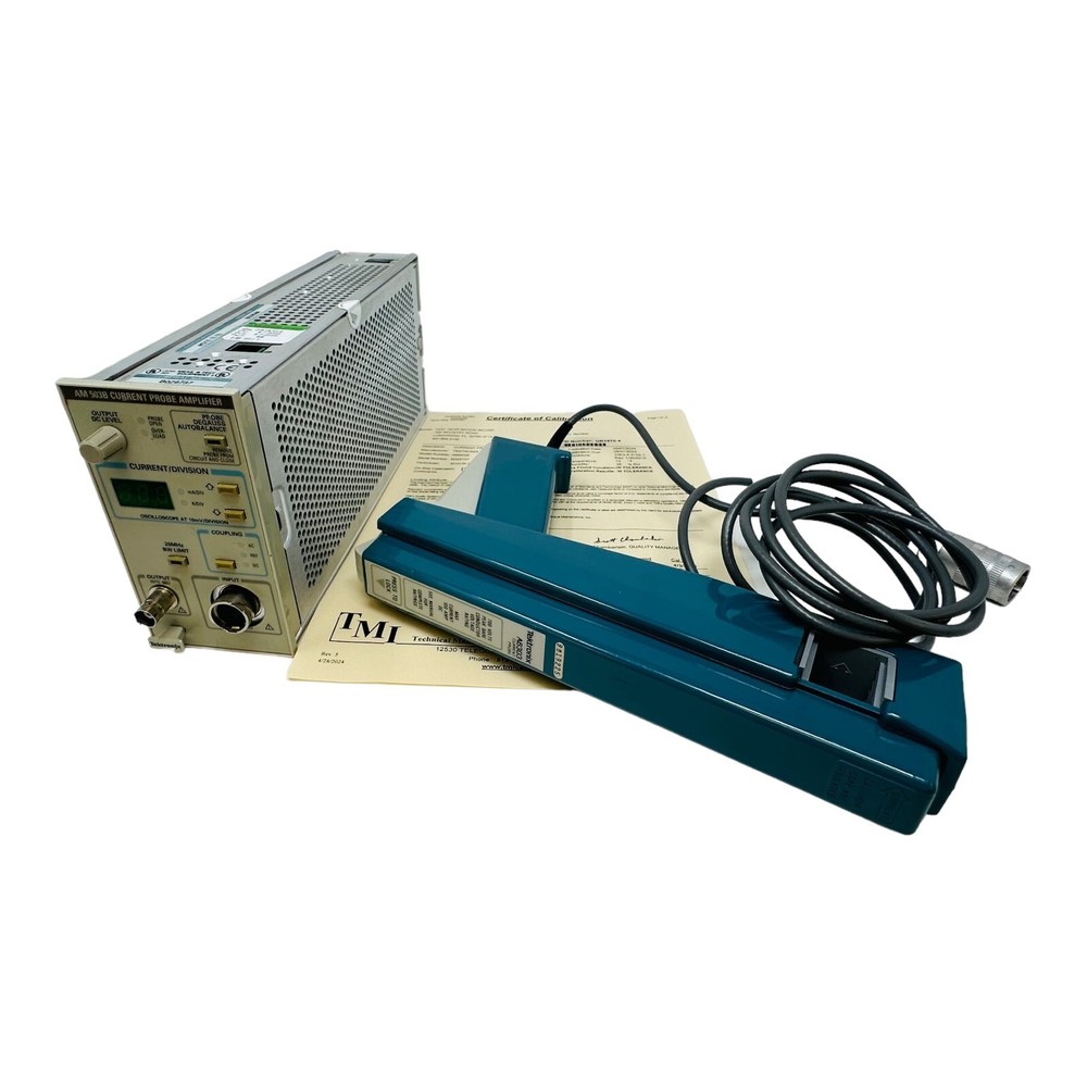 TEKTRONIX AM503B CURRENT PROBE AMPLIFIER ***CALIBRATED*** w/A6303 CURRENT PROBE