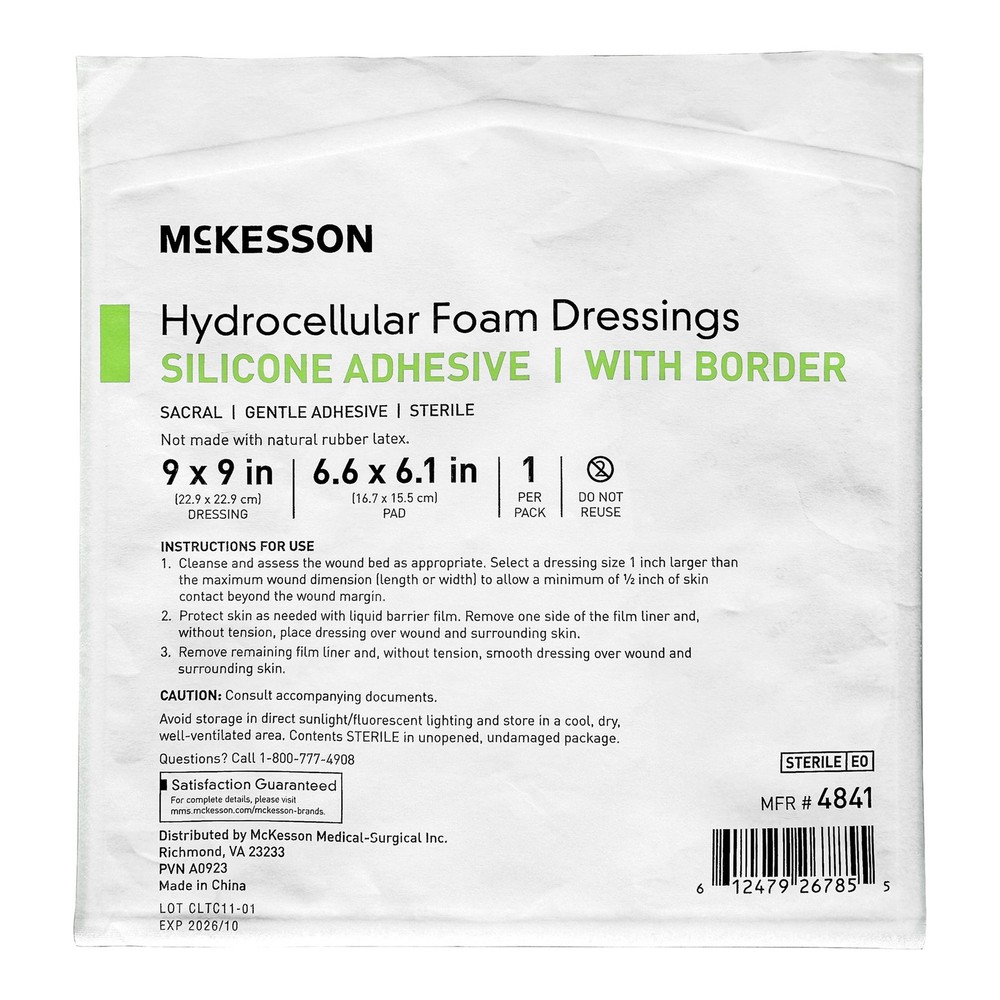 McKesson Foam Dressing 9"x9" Sacral With Border 50 per Case