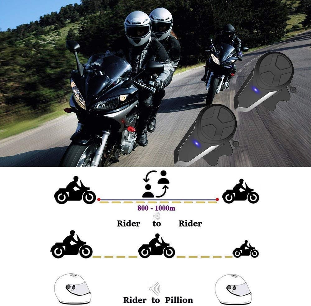 Motorcycle Bluetooth Headset, BT-S3 5.0 Dual Pack, Black