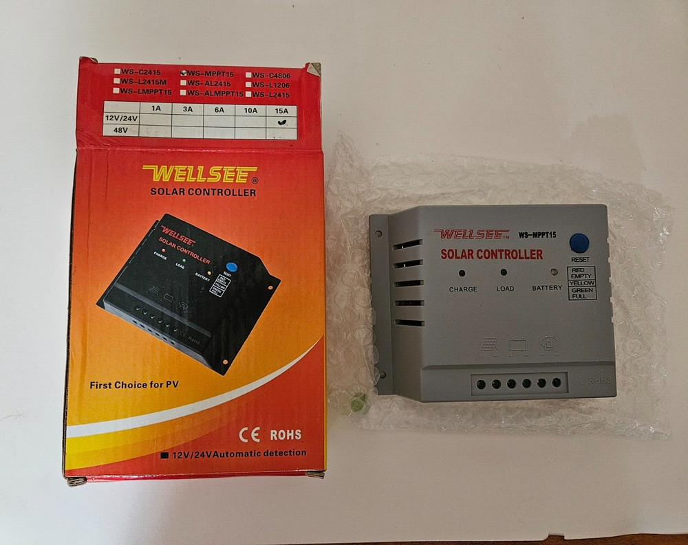 WELLSEE Solar Controller  12V/24V 15A Automatic Detection CE ROHS WS-MPPT15