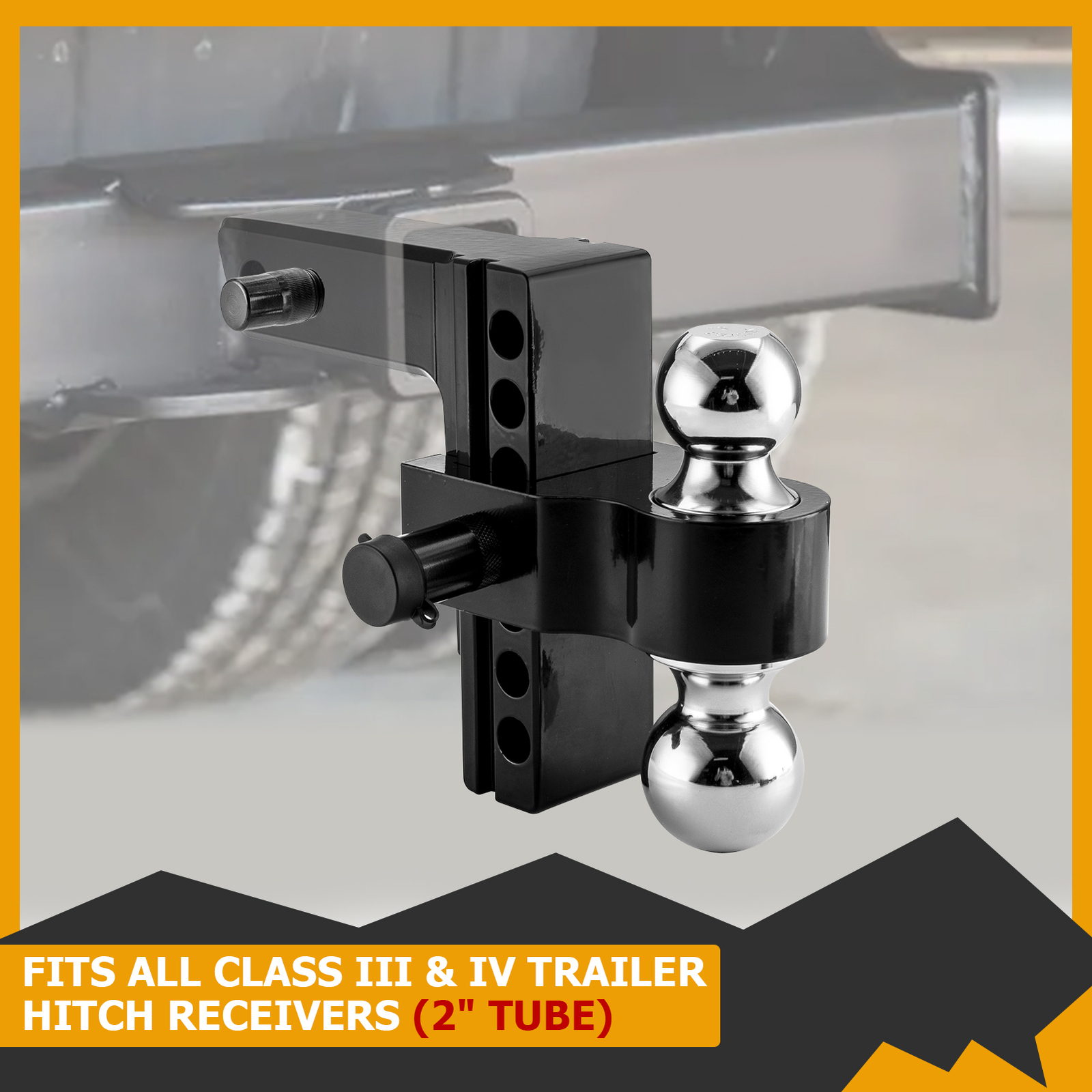 2'' Receiver 6'' Drop Hitch Ball Mount For Chevy Silverado GMC Sierra 1500 2500