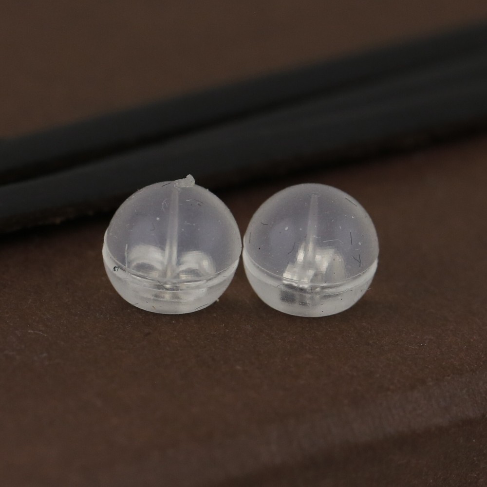 Genuine 18CT WG Insert Dome Silicone Earnuts Extra Large - 1 Pair