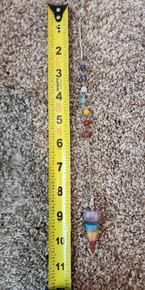 Natural Seven Chakra Gemstone Dowsing Pendulum