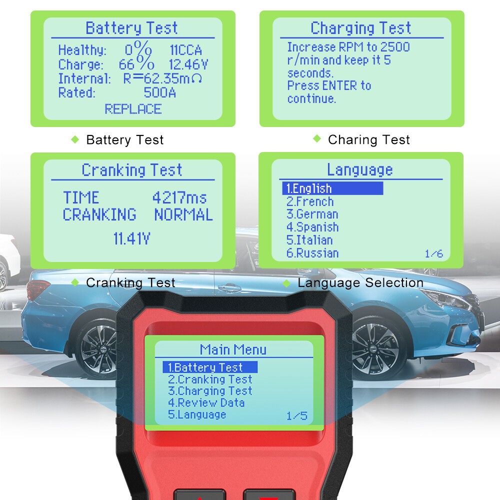 ANCEL BST100 12V Auto Battery Load Tester Analyzer Cranking Charging Test Tool