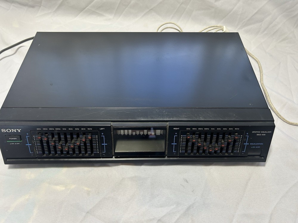 Sony SEQ-430 Black Electric 9 Band Spectrum Analyzer Stereo Equalizer Working