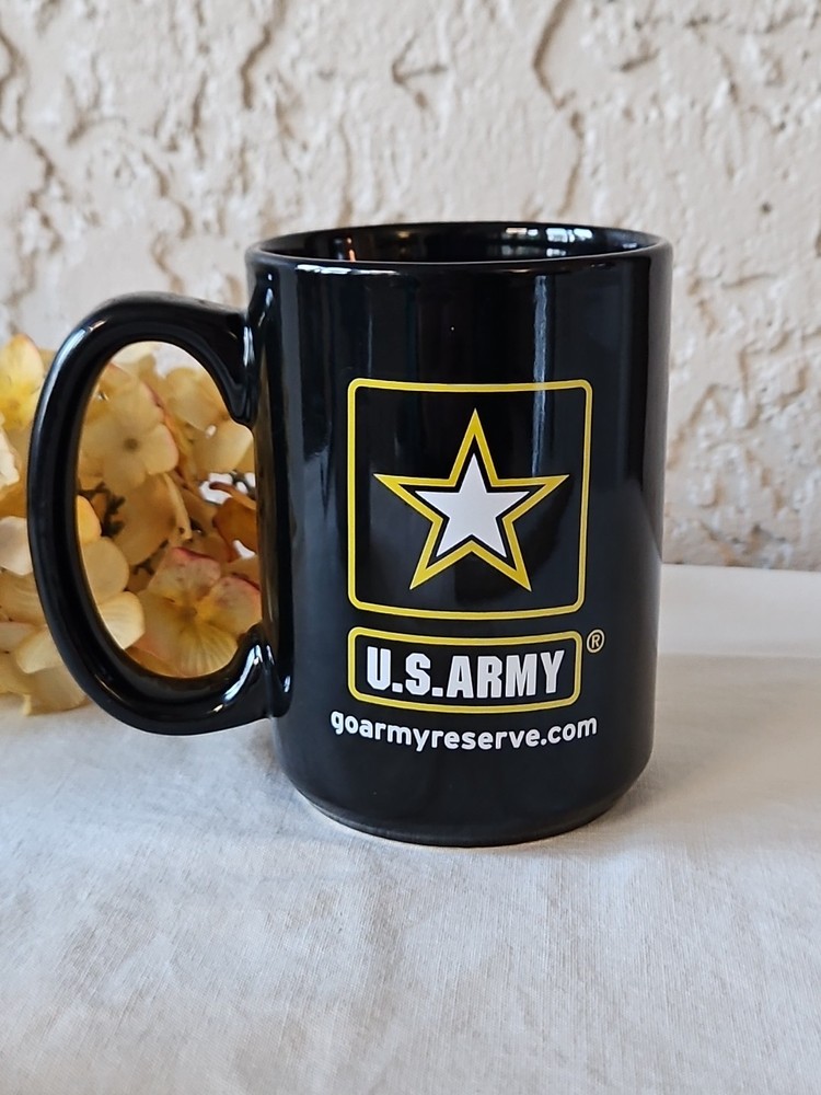 US Army 12oz Black Coffee Mug Cup