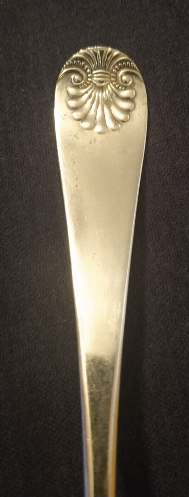 silverplated COLD MEAT (serving) FORK fancy beaded SHELL PATTERN Jarvis & Son