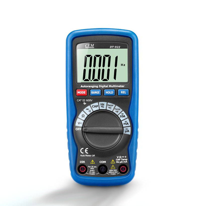 CEM DT-922 Compact True RMS Digital Multimeter Digital Display