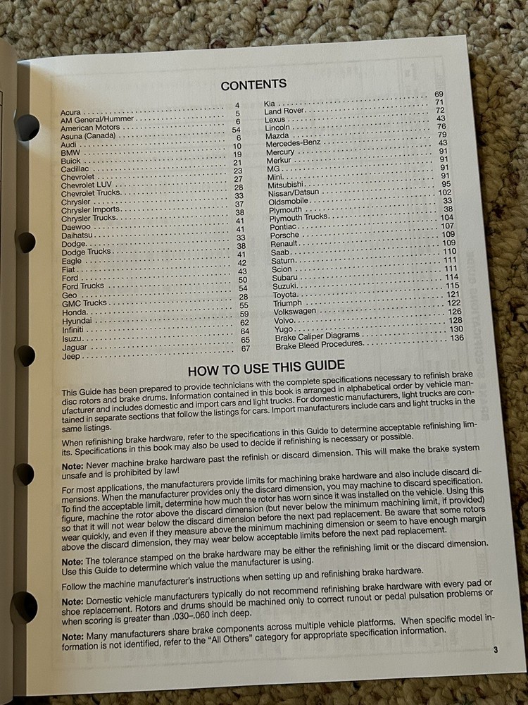 1981-2011 AC Delco Disc & Drum Brake Specifications & Bleeding Guide Manual
