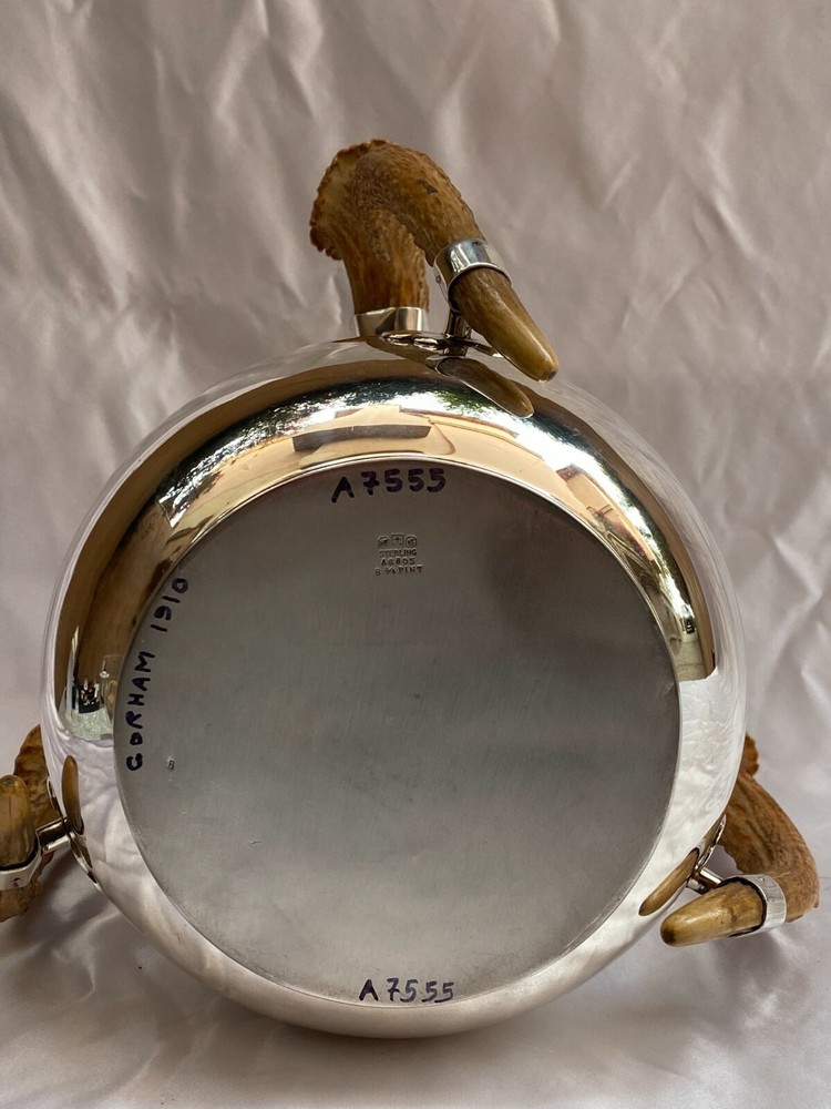 MAGNIFICENT 1920 GORHAM STERLING SILVER HORN 3 HANDLED TROPHY