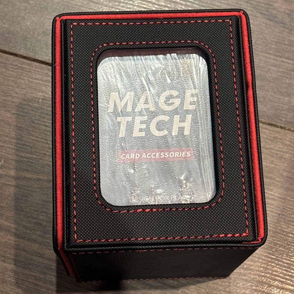 Mage Tech Card Deck Box for Commander Deck, Black/Red) NEW