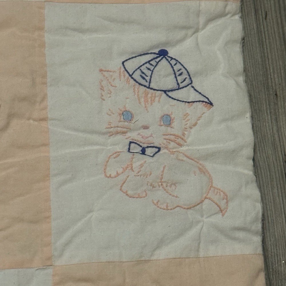 Handmade Embroidered Children’s Quilt throw