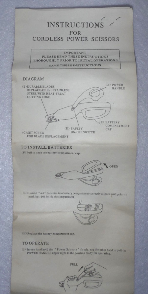Vintage Power Scissors Replacement blades