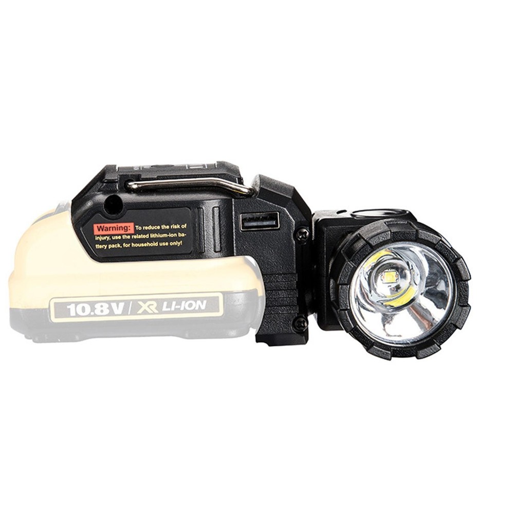 Handheld LED Work Light Flashlight Adapter For DeWalt 12V MAX Li-Ion Battery G
