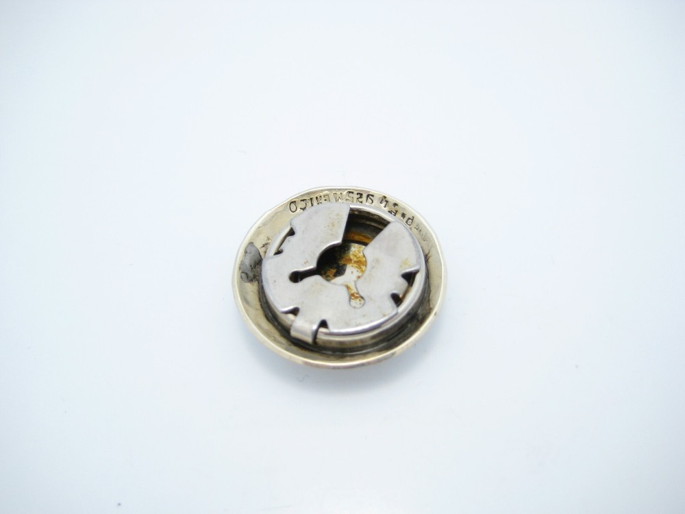 Sterling Silver Etched Heart Smooth Round Button Cover