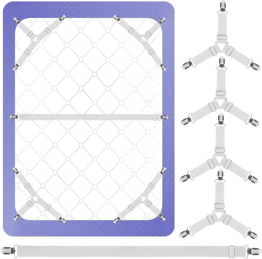 Bed Sheet Straps Scrunchie Fitted Straps Keepers Holders Elastic Fasteners 5 Pcs