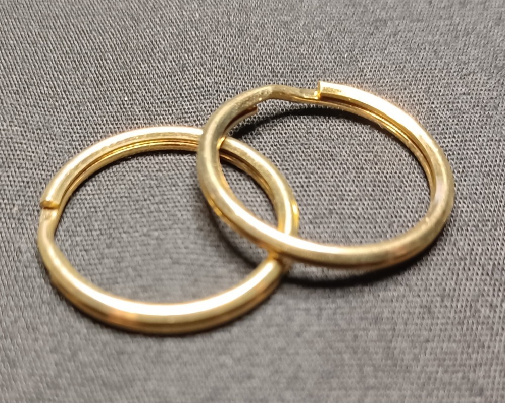(2) Brass Rounded 1 Inch(25mm) Split Ring Rounded Key Rings Key Holders