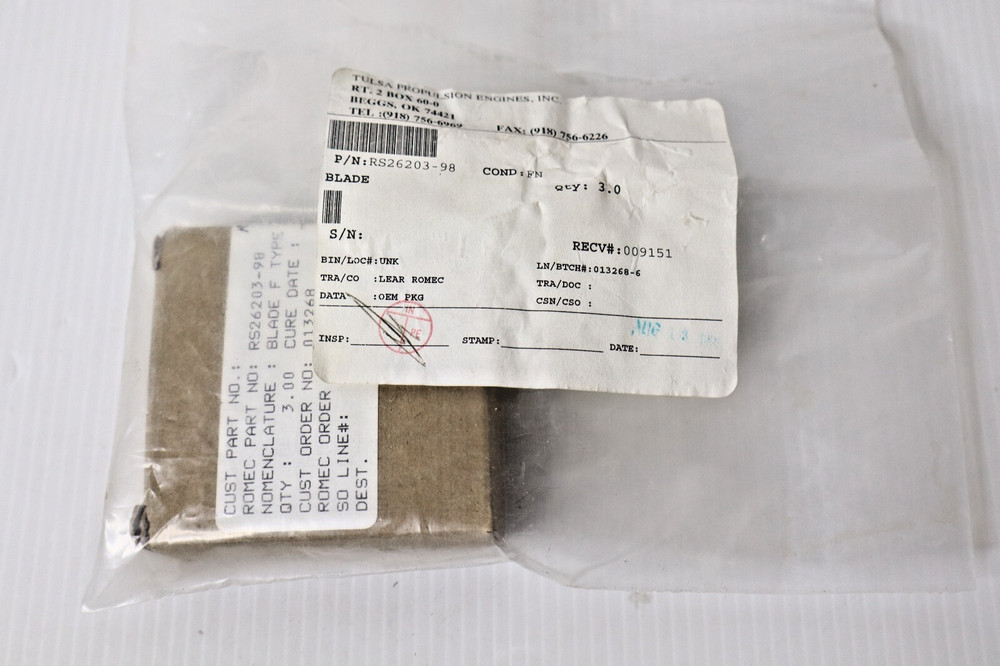 Lear Romec RS26203-98 Blade F Type (3 available)